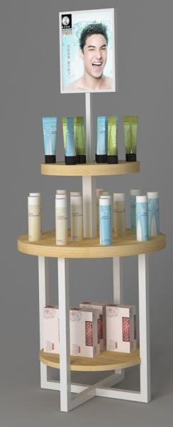 Quality Three Layers Makeup Display Rack / Professional Makeup Display Counter for sale