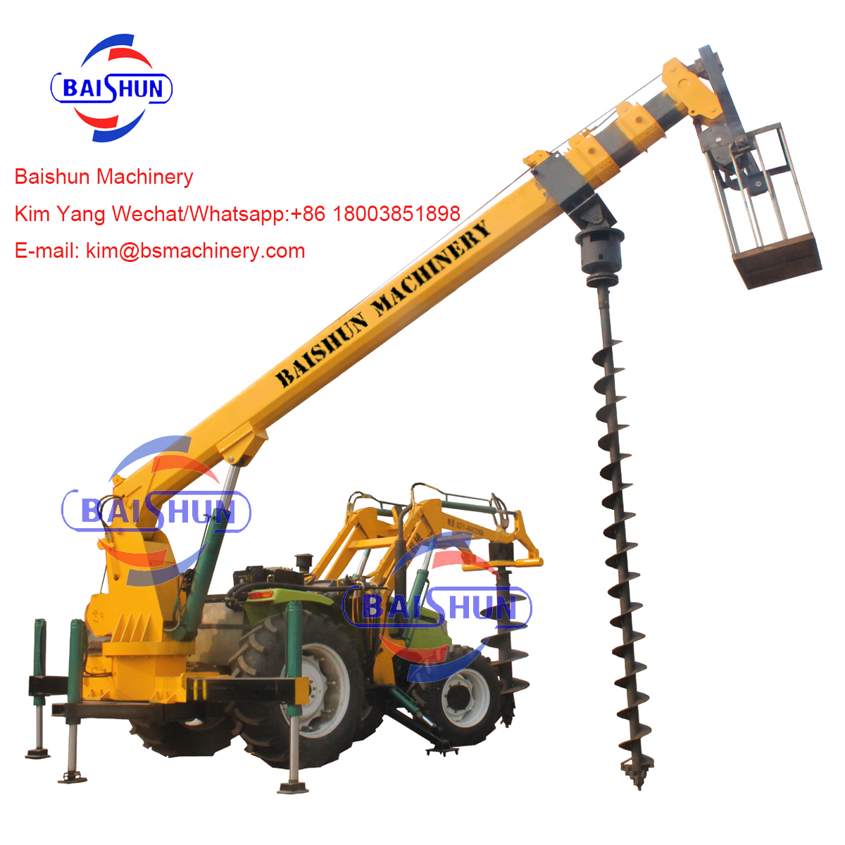 Utility Pole Installation Machine With Small Farm Ground Hole Drilling Machine Earth Auger