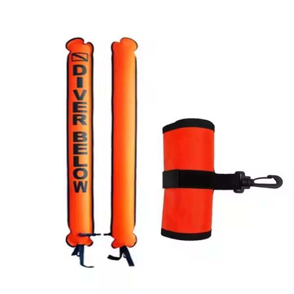 Bright Orange Closed Bottom Diving Surface Marker Buoy For Drifting Snorkeling