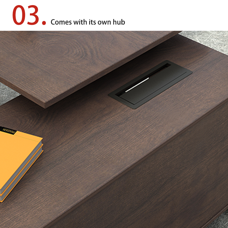 customization Elegant Modern Single Person Office Desk with Large Desktop Board for Boss's Computer Workstation