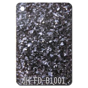 Irregular Black Bottom Large Glitter Acrylic Sheet 3-15mm 4 × 8 Single Side