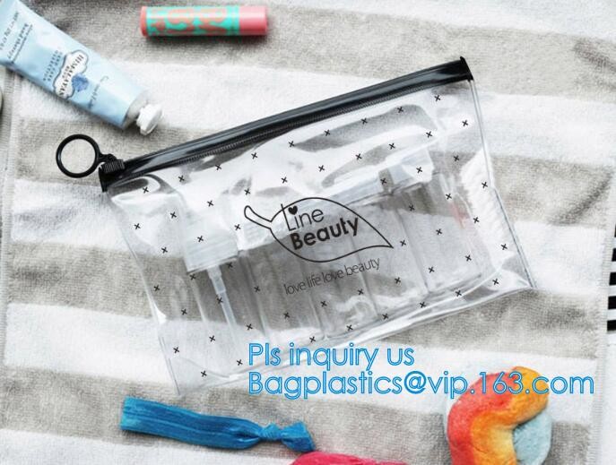 Custom waterproof pvc slider zipper wet bikini bag, zipper lock slider bag/resealable pvc slider zip poly bag, resealabl