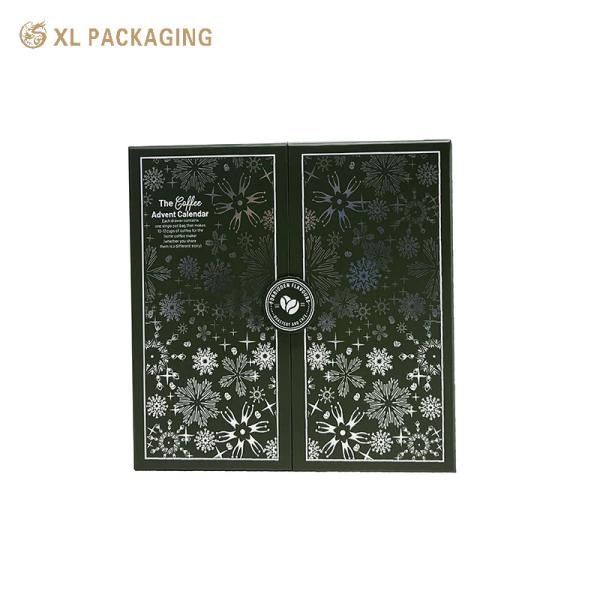 Quality Create Your Packaging Tea Bags Advent Calendar Box Ramanda Double Door Christmas Advent Calendar Paper Box 24 Days For Tea for sale
