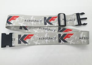 China Durable promotional polyester plastic buckle luggage strap with sublimation printing wholesale