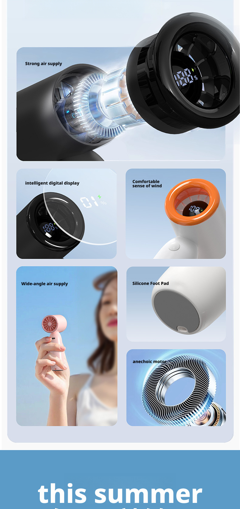 Smart handheld mini fan product image