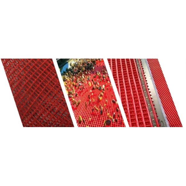 Red Slotted Welded Polyurethane Screen Mesh With Hook