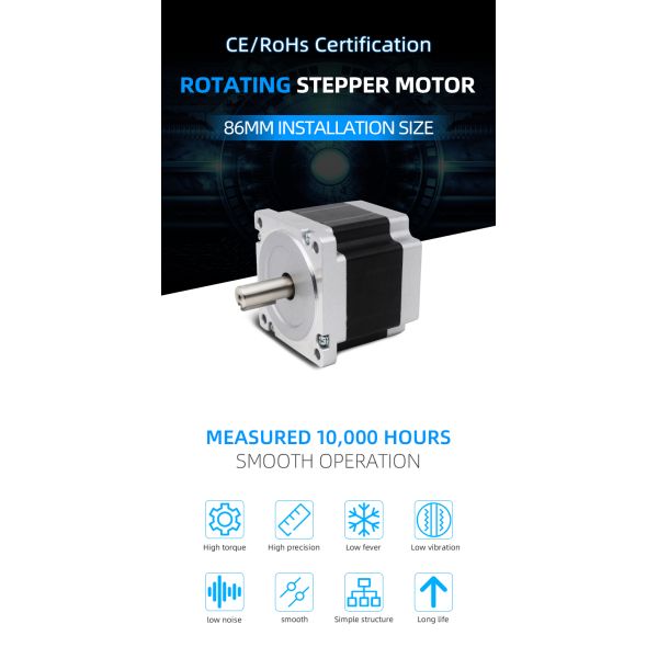 Professional Nema34 Stepper Motor for CNC Machine 4A/3A Current 80C Temperature Rise