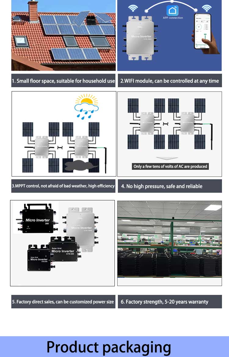 Smart 1400W 1600W On Grid Tie Mppt Solar Micro Inverter Grid Tie Micro Inverter Wvc-800W-Life