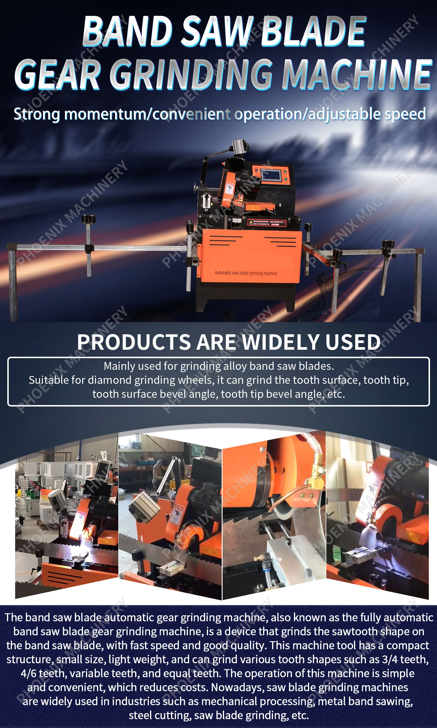 230 KG Weight Carbide Band Saw Blade Gear Grinding Equipment for Precision Sharpening