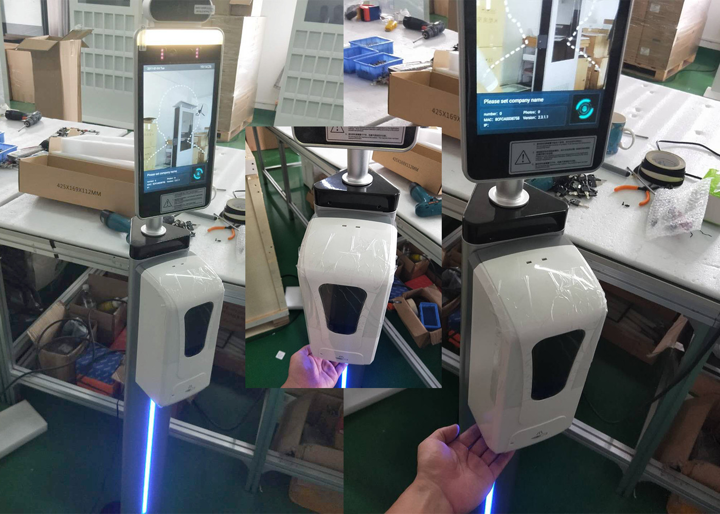 Capacitive Touch 200W Pixels Face Recognition access control system Temperature Measurement kiosk thermal scanner