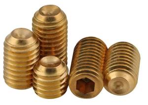China M1.4 M24 Yellow Brass H59 H62 Copper Bronze Hexagon Socket Set Screws With Cup Point DIN916 on sale