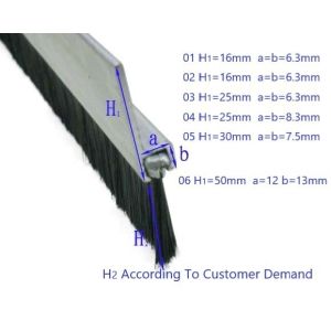 China Straight SUS304 Windproof Garage Door Bottom Seal Strip Brush wholesale