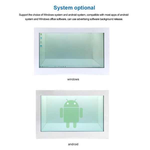 55 inch Capacitive touch screen transparent lcd display digital signage for exhibition