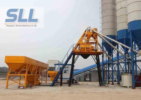 Quality Small Ready Mix Concrete Mixing Plant , Rmc Batching Plant With 3 Aggregates Bins for sale