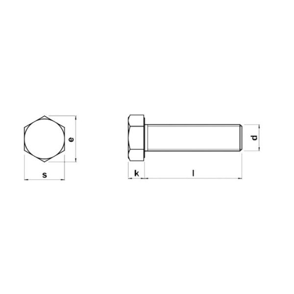 M10 SS Fully Threaded Hex Bolts A2-70 SUS304 Materials DIN933 700MPa Strength