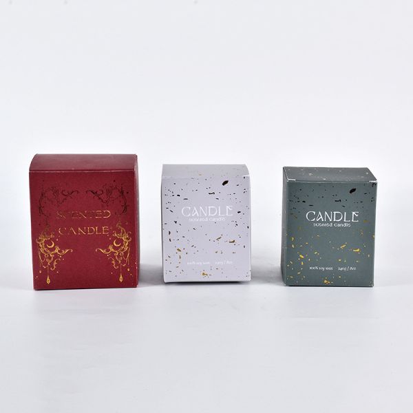 Green Scented Candle Gift Paper Printed Box Packaging With Cardboard Insert