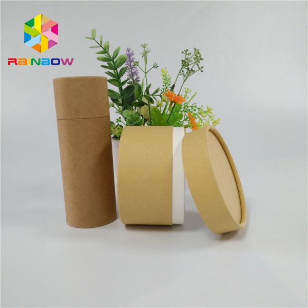 Brown Composite Push Up Paper Tube Packaging Offset Printing For Garden Tools