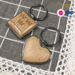 Laser Wood Carved Keychain Creative Logo Name Personalised Keychain Blank