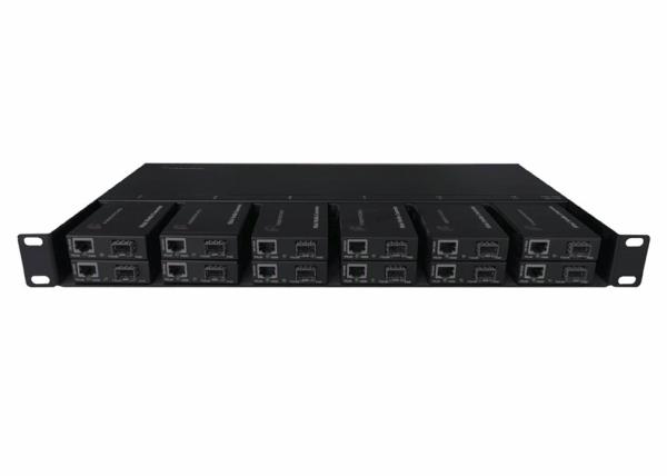 Quality Rack Mount 12 Slot 19 Inch Mini Media Converter Rack Chassis With Dual Power DC48V for sale