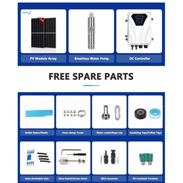 High Performance Solar Submersible Pump For Deep Well DC150V 1300W