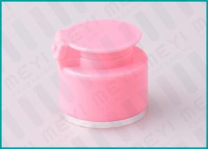 24/410 Pink Flat Flip Top Cap Spill Resistance With Shiny Gold Ring