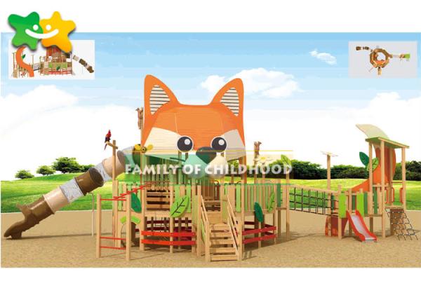 Quality Diy Wooden Playground Slide , Wooden Frame Slide Surfact Mounting Stable for sale