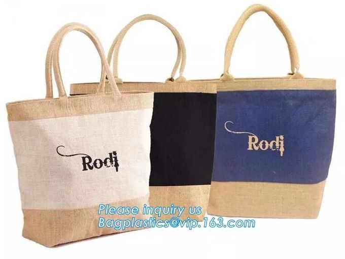 JUTE STORAGE BASKET WITH COTTON ROPE HANDLES,Burlap fabric jute toy storage basket for home storage organization bagease