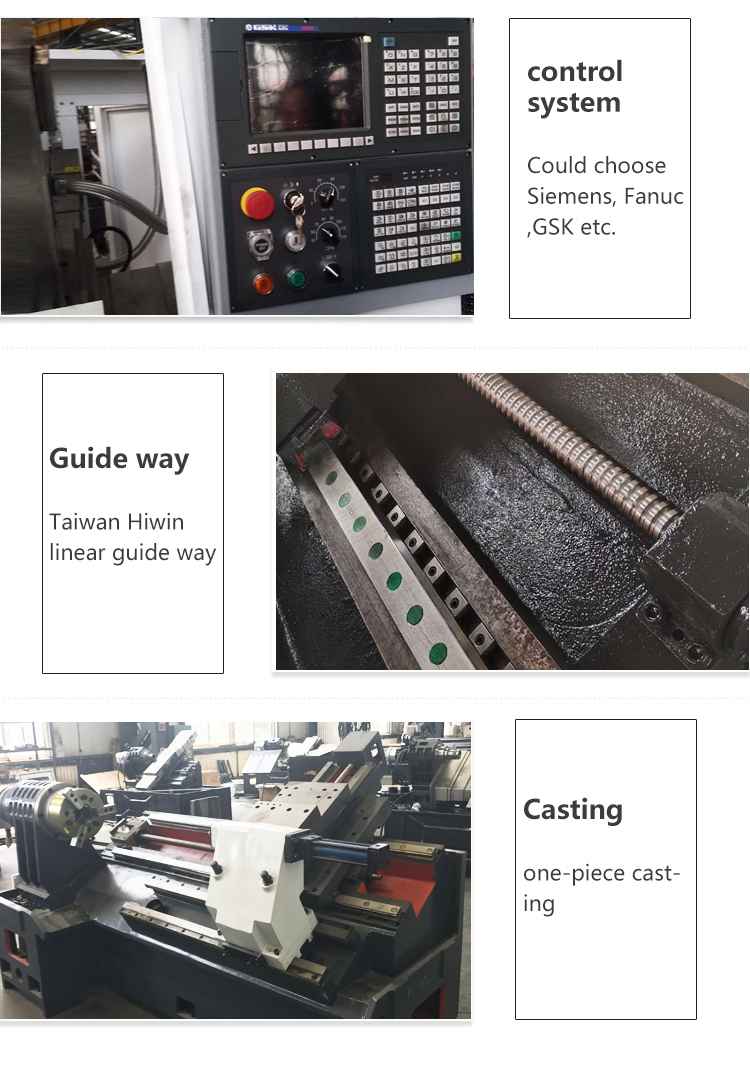 10 Tool Post Stations Slant Bed CNC Lathe Machine Heavy Duty Machining TCK40