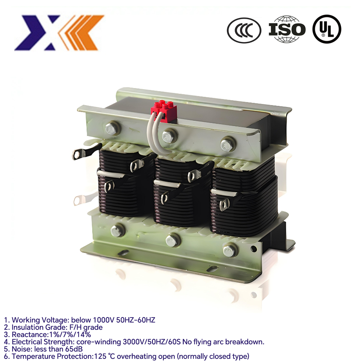 Original Manufacture Three Phase Dry Type Power Compensation Cabinet Reactor ±3% Tolerance
