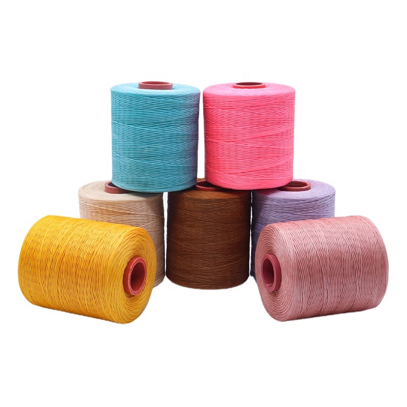 Kangfa 0.8mm 1mm Polyester Handmade Braid Waxed Thread High Tenacity for Leather Goods
