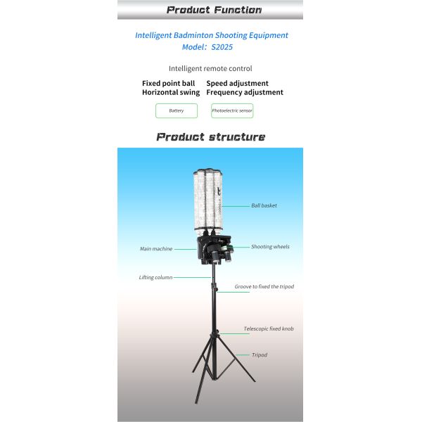 Multipurpose Badminton Shuttlecock Shooting Machine 180Balls Red Color