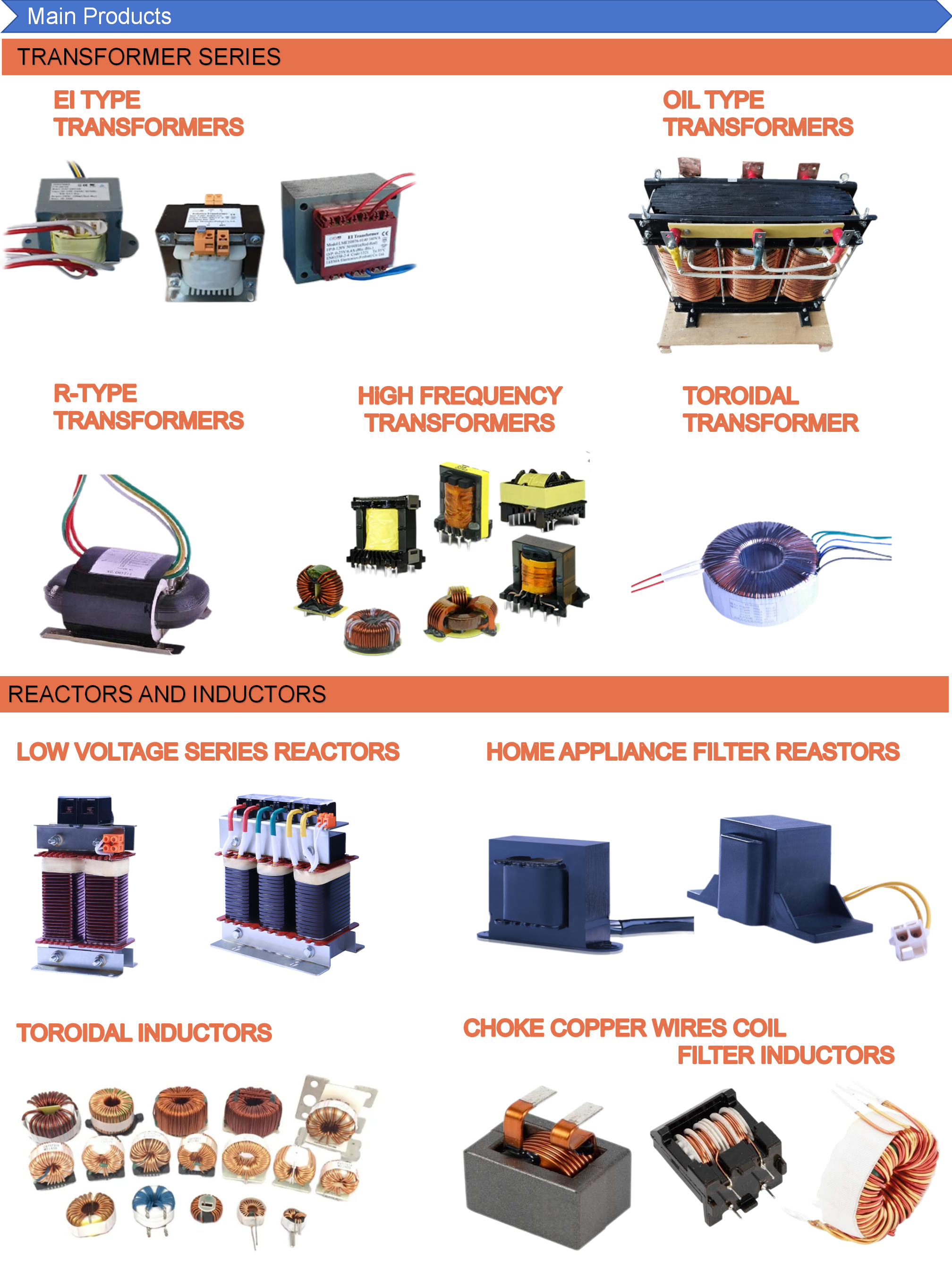 Three Phase Ei AC Power Transformer for Charging Machine Cooling Method Dip Varnish