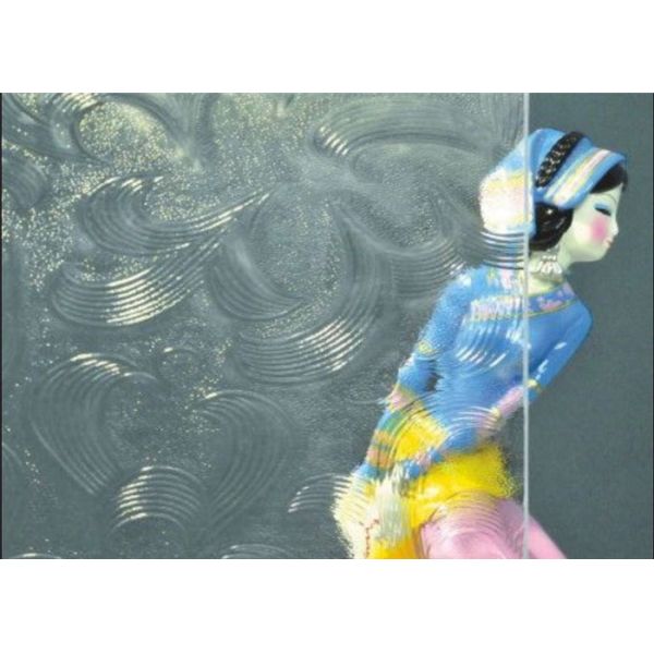 Diamond Flame Decorative Patterned Glass Panels For Glass Shower Screens / Doors