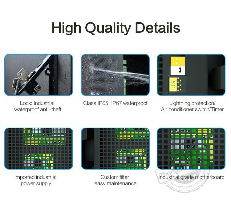 Outdoor Air Conditioner Lcd Digital Signage Touch Screen 98inch Lcd Kisok Display Durable