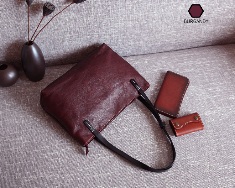 Black Shoulder Handbags Litchi Grain Vegetable Leather Bags for Women