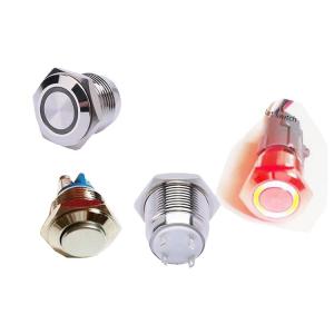 China 16mm illuminated stainless steel push button switch turn button switch wholesale