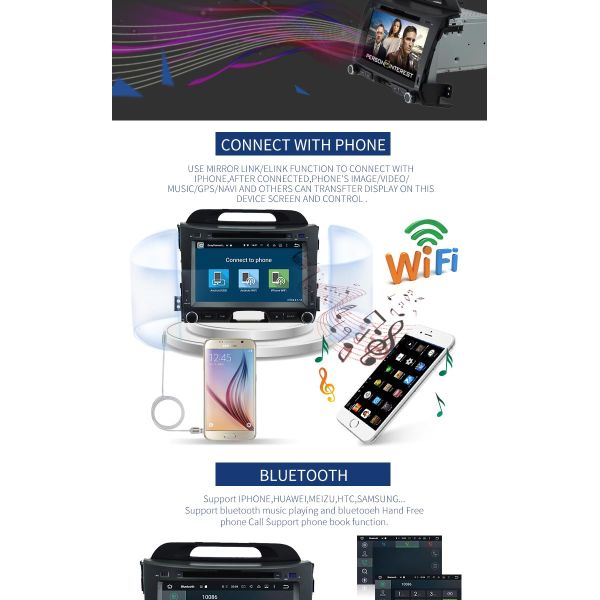 KIA Sportage 8.0 Android Car DVD Player With GPS Stereo Radios Maps