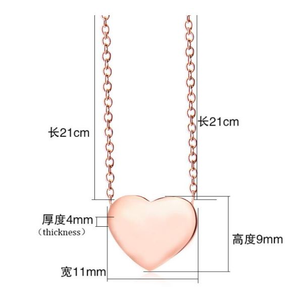 Stainless Steel Necklace Pink Gold 18K Rose Golden Fashion Necklace