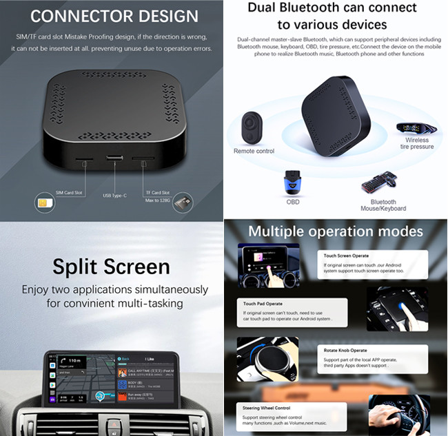Android 9.0 Smart Ai Box Carplay 4G+64G 8 Core 1.8G Cortex A53 Android Auto Dongle
