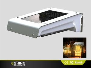IP65 Waterproof Aluminum Solar Motion Security Light Dim Wall Mount with Pure/Warn White Led