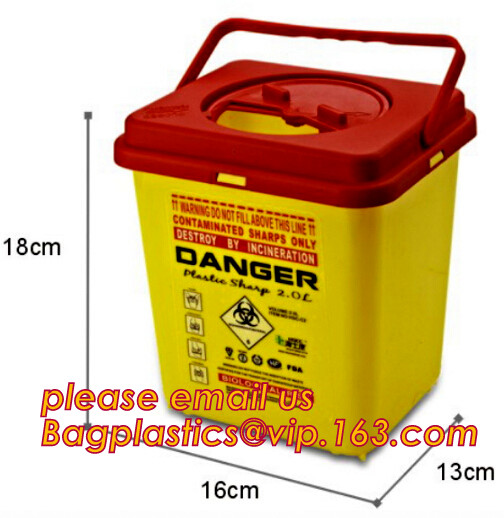 Medical disposable sharp container,Wholesale disposal plastic medical sharp container,8L medical sharp safe container