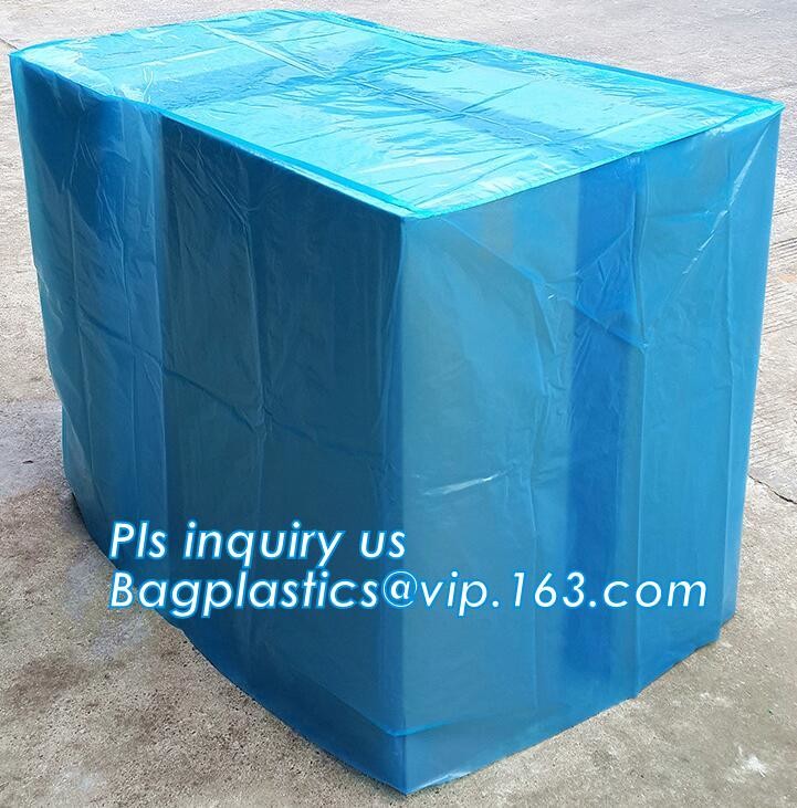 Customized Square Bottom or Side Guesst Plastic Protective Pallet Covers, 4 Mil Dust proof Clear Pallet Covers, BAGPLAST