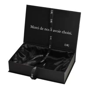 China Cosmetic Black Rigid Cardboard Box Packaging Foldable Multiscene wholesale