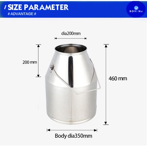 Custom Dairy Stainless Steel Milking Machine Bucket With Long Handles