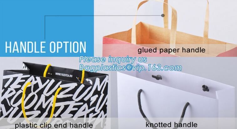 Customized Cut Printed Coated Paper Shopping Bag with Matt Lamination,rope handle custom logo printed white paper bag