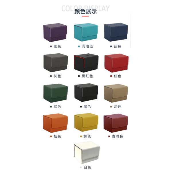 Polybag Deck Card Box PU Trading Card Holder Case With Side Loading SGS