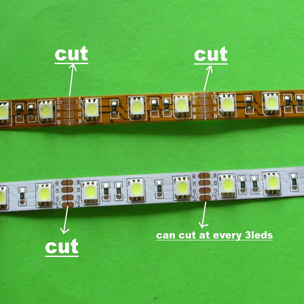 Flexible SMD 5050 RGB LED Strip Lights 12V 30 LEDs/M 30CM 50CM 60CM 90CM