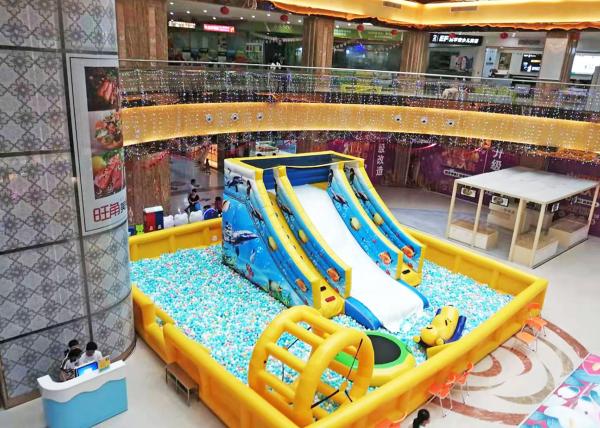 Quality Multifunctional Inflatable Play Park With 20000pcs Ocean Ball Customized Color for sale