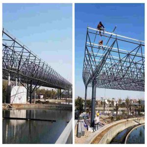 S235JR Single Layer Grid Space Frame Truss Prefabricated GB Roof