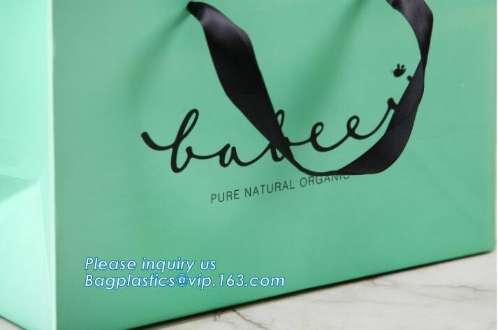 Customized Cut Printed Coated Paper Shopping Bag with Matt Lamination,rope handle custom logo printed white paper bag
